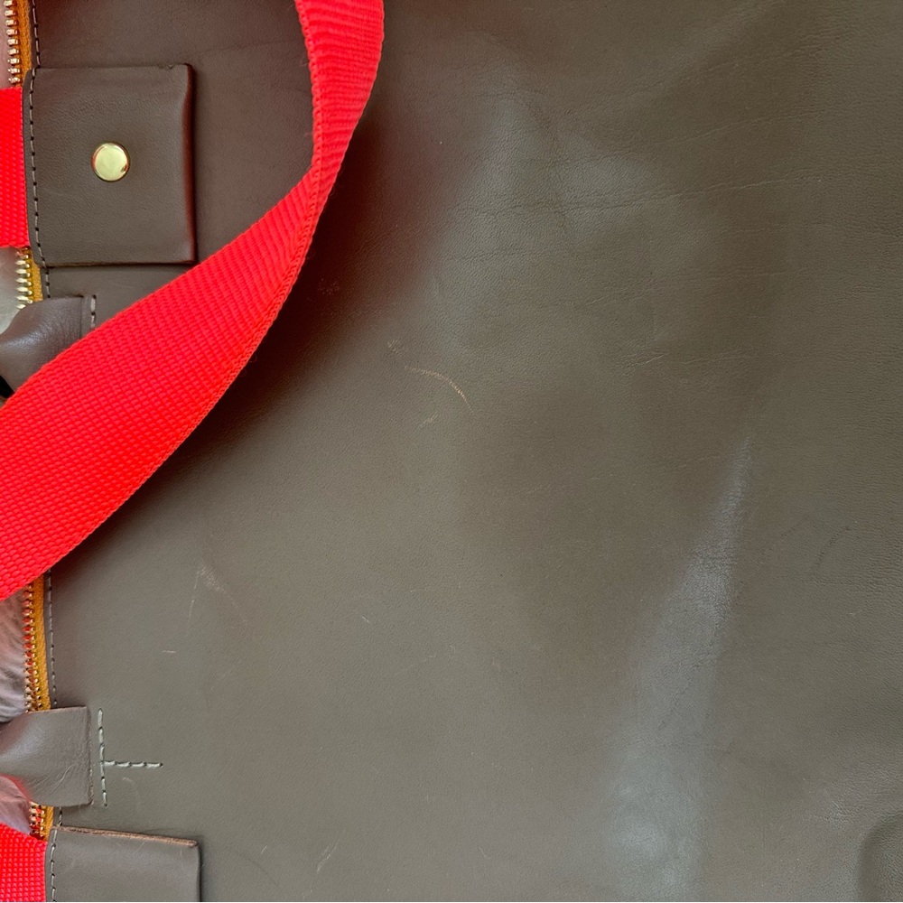Clare V Taupe Leather Tote Le Zip Sac - Picture 7 of 7